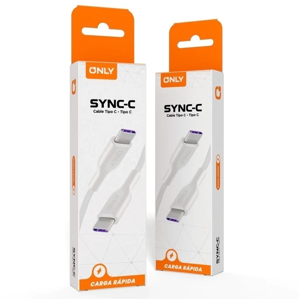 CABLE TIPO C A TIPO C MODO-141 SYNC-C - ONLY - BLANCO