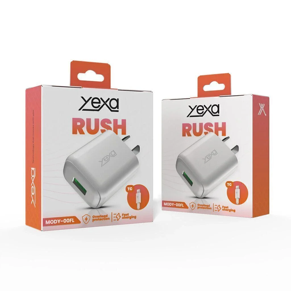 CARGADOR 220V MODO-018 4.8A - RUSH - 1USB + CABLE TC - YEXA