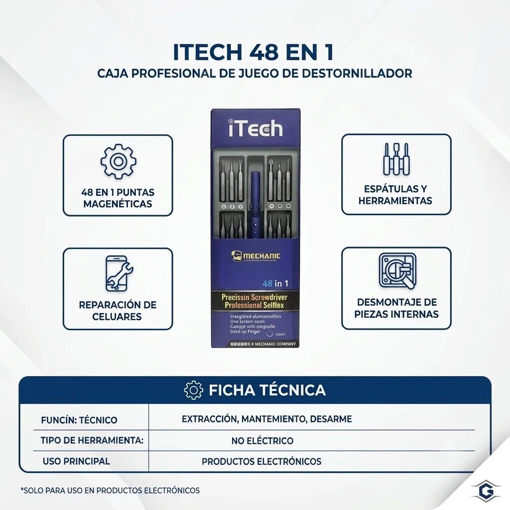 KIT DE DESTORNILLADOR ITECH 48 EN 1 MECHANIC - 2