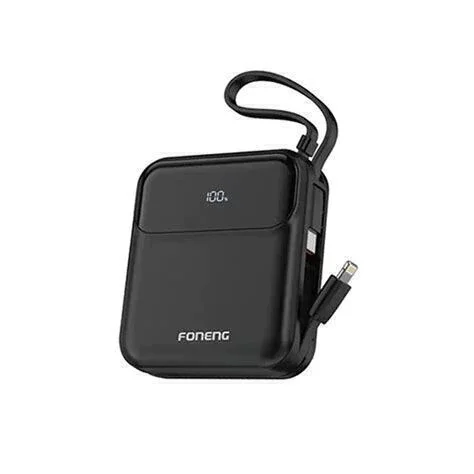 CARGADOR PORTATIL FONENG PX111 - 10.000 mAH - +CABLE TIPO C Y LIGHTNING