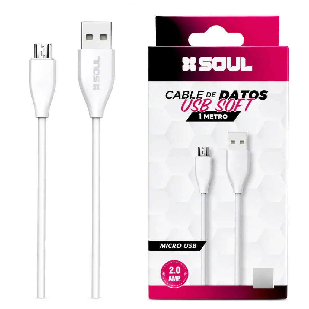 CABLE USB SOFT 1M - MICRO USB - SOUL